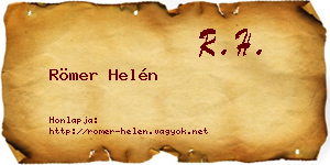 Römer Helén névjegykártya